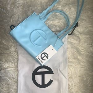 SOLD Small Pool Blue Telfar Shopping Bag